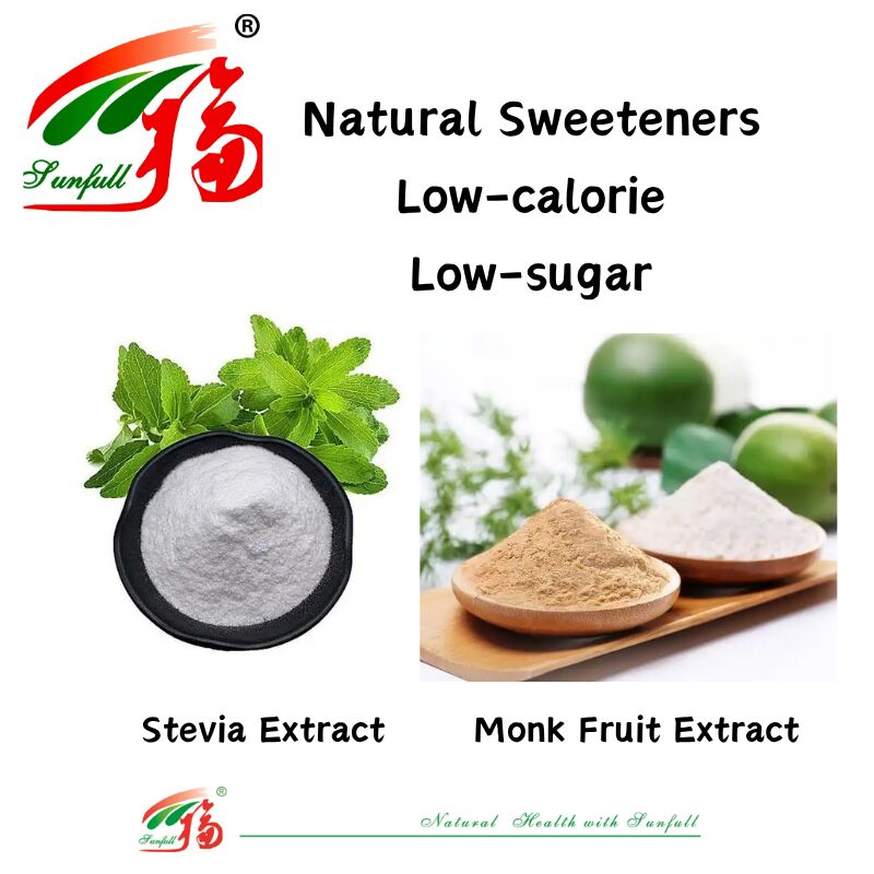 Natürliche Zuckerersatzstoffe Stevia-Extrakt mit 80% bis 95% Steviosiden und Mönchsfrüchtextrakt mit 20% bis 60% Mogroside V Nullkalorie-Natur-Süßungsmittel