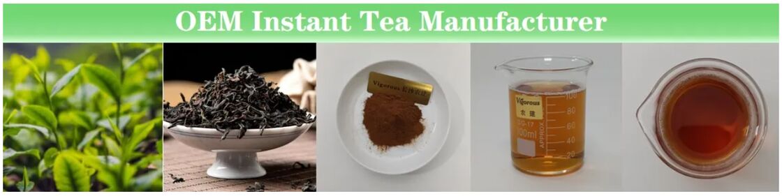 Beste Preis Gute Löslichkeit Kostenlose Probe Kaltlösliches Teepulver für Getränke Instant Grüner Tee/Schwarzer Tee/Dunkler Tee/Oolong Tee/Schwarzer Tee-Extraktpulver